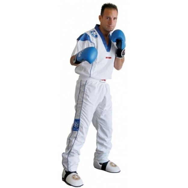 TOP TEN STAR COLLECTION kickboxing outfit white and blue