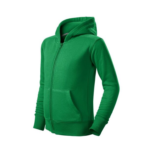 Children\ s Trendy Zipper Sweatshirt (Grass Green)