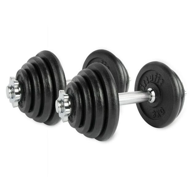 VIRTUFIT ADJUSTABLE PRO DUMBBELL SET - BARBELL SET - CAST IRON - 1 X 15 KG