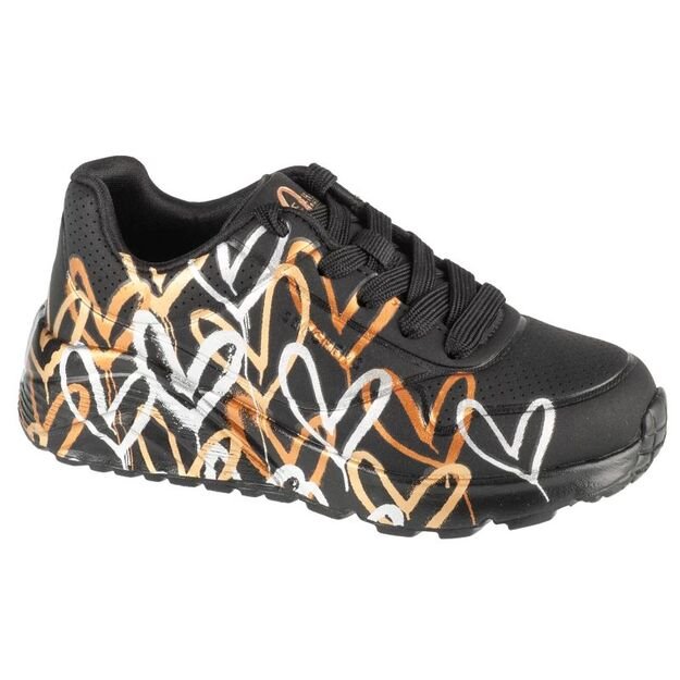 Skechers JGoldCrown: Uno Lite - Metallic 314067L-BKGD Black 28