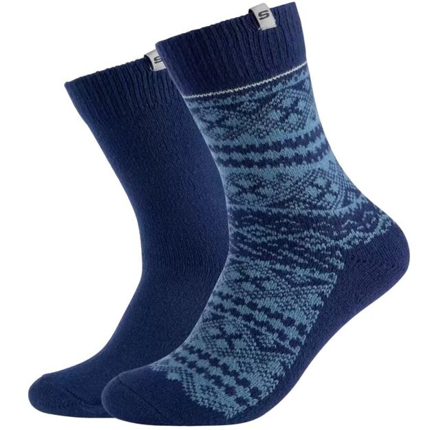 Skechers 2PPK Men Casual Fashion Jacquard Socks SK41049-5501 Navy blue 39-42