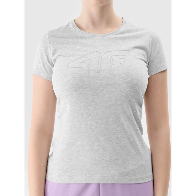 Women\ s slim T-shirt with logo 4F 4FWSS24TTSHF1163-27M
