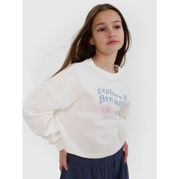 Girls\  sweatshirt without a hood, 4F 4FJWSS25TSWSF1483-11S