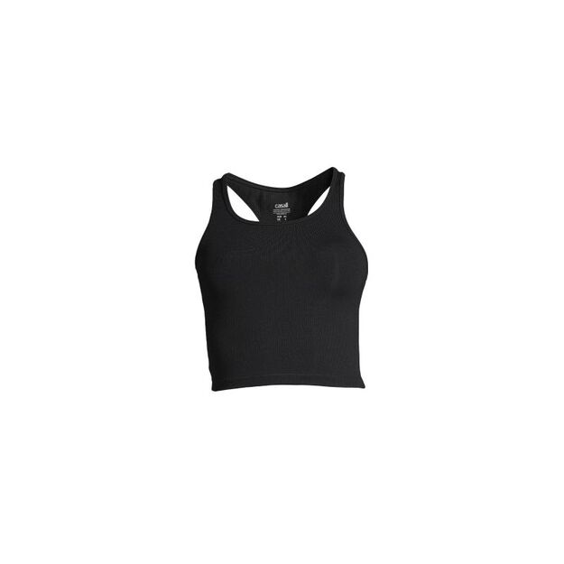 CASALL Crop Rib Racerback Sports T-Shirt Black