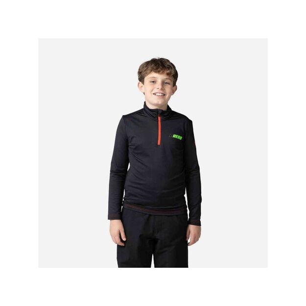 ROSSIGNOL Boy Hero 1/2 Zip Warm Stretch Sweatshirt Black