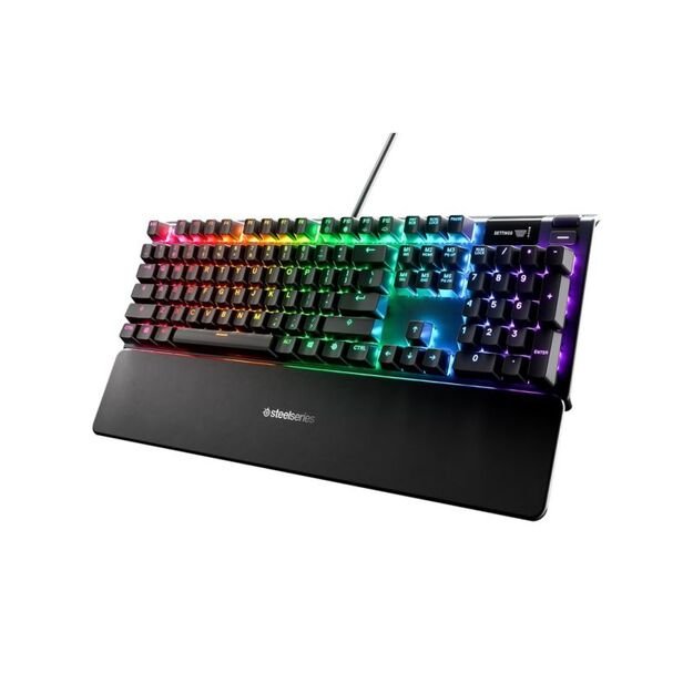 SteelSeries Apex 5 Gaming Keyboard, US Layout, Wired, Black SteelSeries Apex 5 Gaming Keyboard Hybrid blue mechanical gaming switches guaranteed for 20 million keystrokes, intelligent OLED display