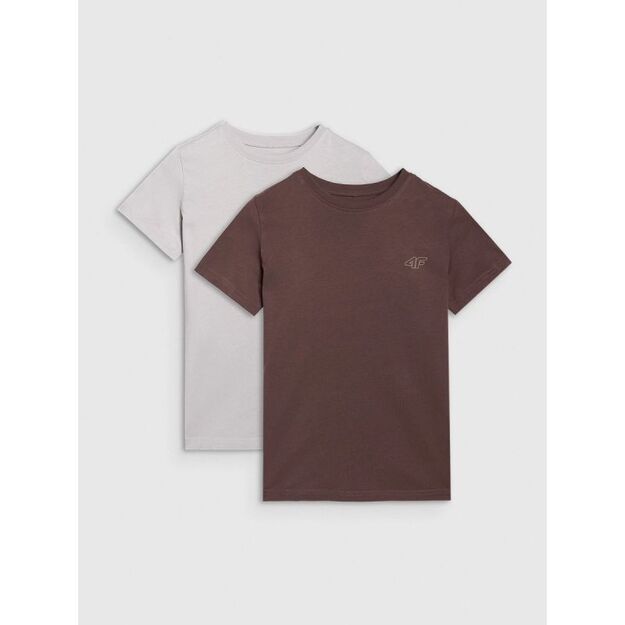 Regular plain T-shirt (SET OF 2) for children 4F 4FJRAW25TTSHU3157-90S
