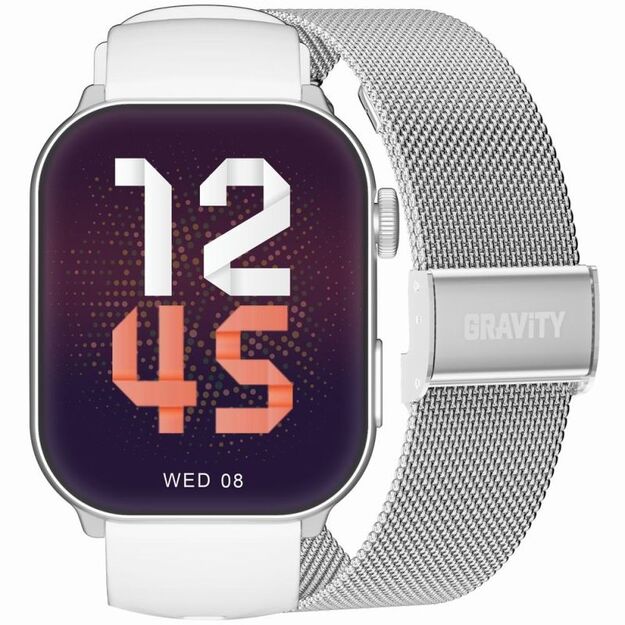 GRAVITY GT28-10 Women\ s Smartwatch Strap + Bracelet White Silver