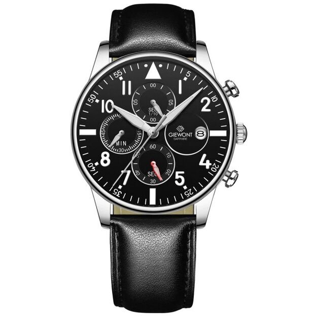 Giewont Chronograph Sapphire Black Silver Men\ s Watch GW5630-A2
