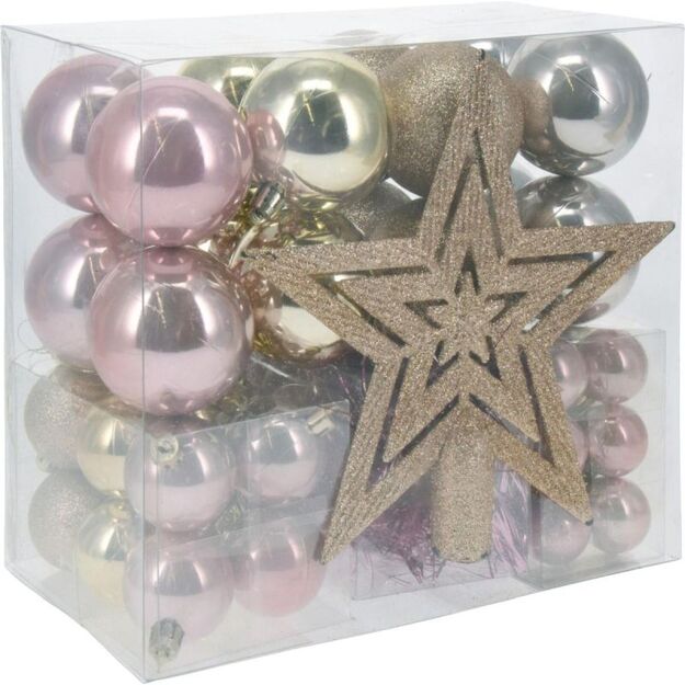 SET OF 54 ELEMENTS FOR DECORATION OF CHAMPAGNE PINK TOP BALLS