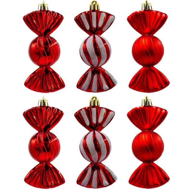 SAFE PLASTIC BALL MATRIX CANDY 6 PCS MICA RED