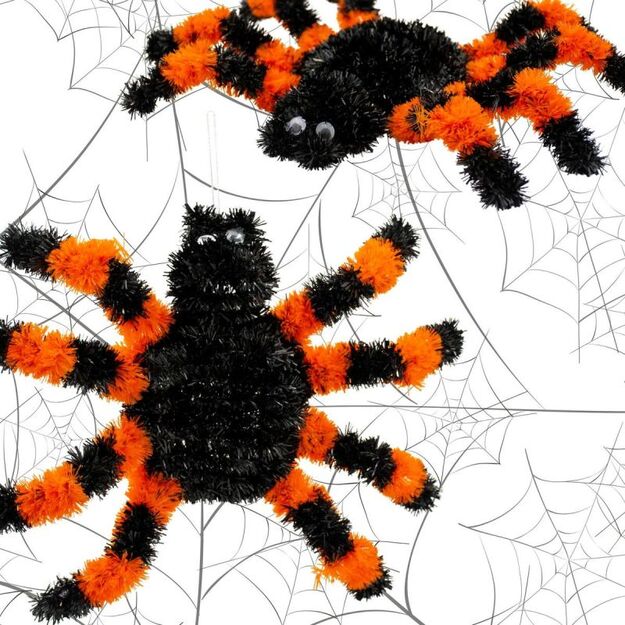HALLOWEEN SPIDER DECORATIVE FIGURINE ORANGE
