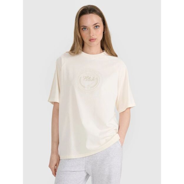 Women\ s oversize printed T-shirt 4F 4FRSS25TTSHF2791-11S