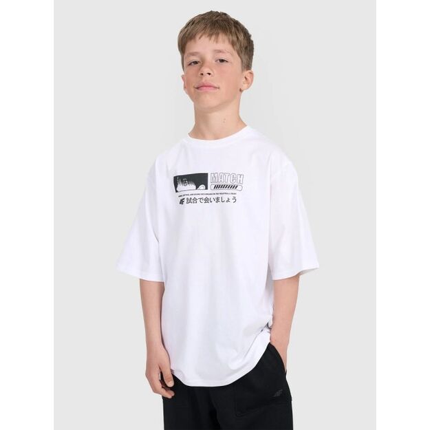 Boy\ s oversize T-shirt with print 4F 4FJRAW25TTSHM3065-10S