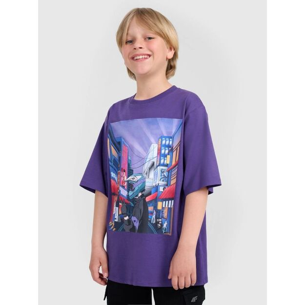 Boy\ s oversize T-shirt with print 4F 4FJRAW25TTSHM3061-51S