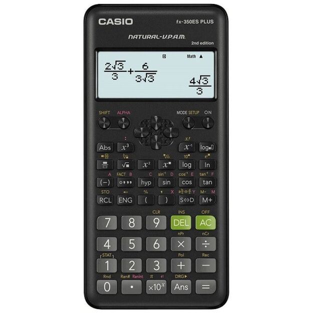 CASIO SCIENTIFIC CALCULATOR FX-350ESPLUS-2 BLACK, 12-DIGITAL DISPLAY