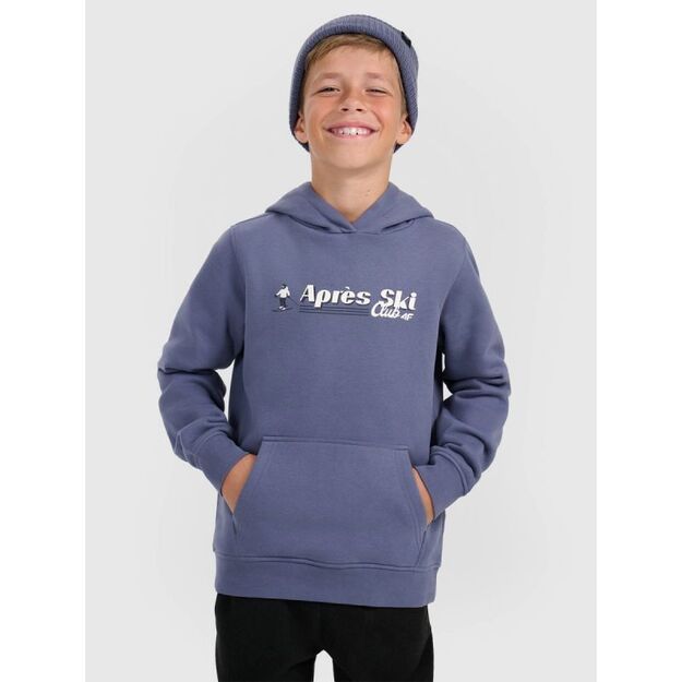 Boy\ s sweatshirt with hood, open, 4F 4FJRAW25TSWSM2416-32S