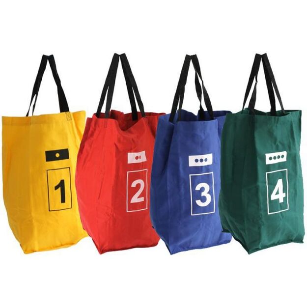 Jumping bags with handles and numbers