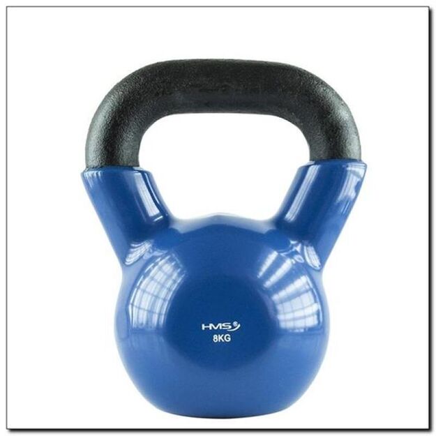 HMS KNV08 BLUE vinyl-coated cast iron kettlebell 