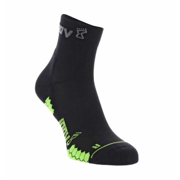 Inov-8 TrailFly Sock Mid. Black and green. Two-pack.