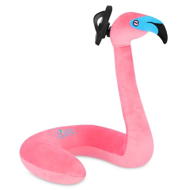 Spokey SERPENTE 941254 flamingo travel headrest with smartphone holder