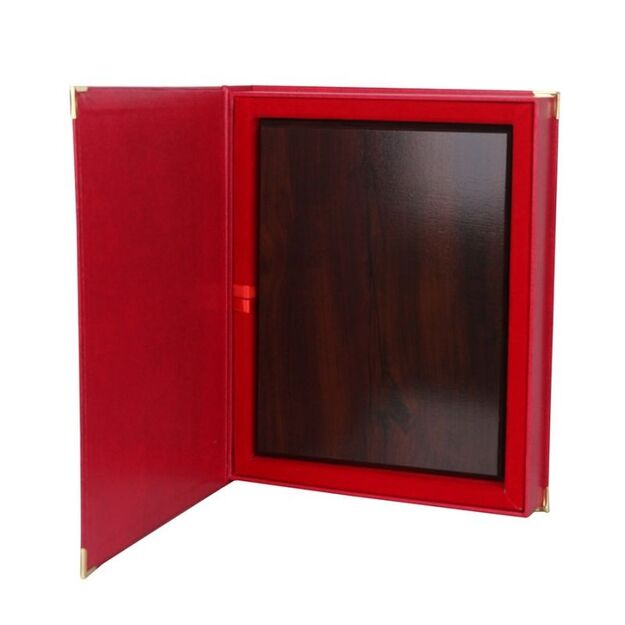 Red case with backing