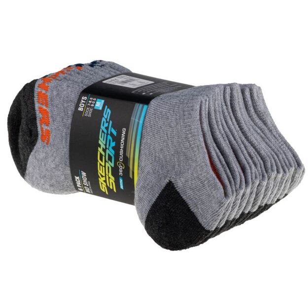 Skechers 6pk No Show Socks S108264-GRY