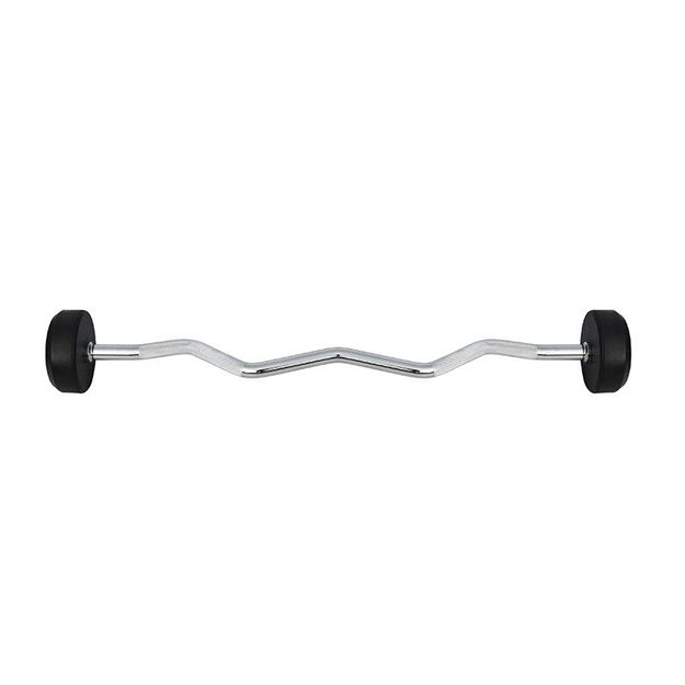 Rubber-coated fixed barbell/bar, curved, 25 kg HMS GSL25