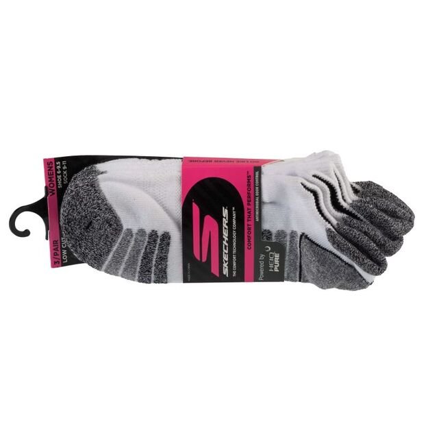 Skechers 3pk Womens Perf Gray Color Pop S110098-HWHT White 36-40