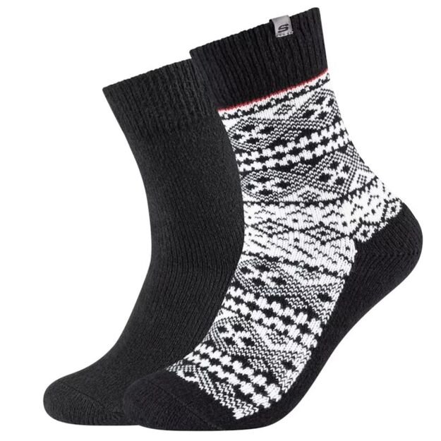 Skechers 2PPK Men Casual Fashion Jacquard Socks SK41049-9999 Black 39-42