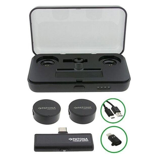 PATONA Premium Professional Lavalier Microphone Set PTS-I91S with Charging Case