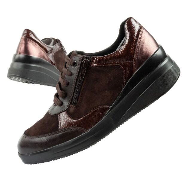 Scholl Emma Laces Women\ s Sports Shoes Leather Brown Platform