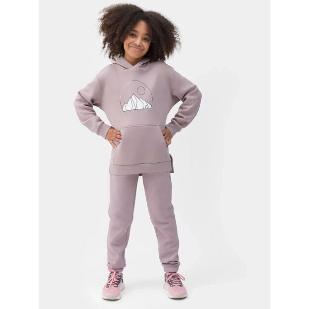 Girls\  sweatshirt with a hood, open, 4F Junior