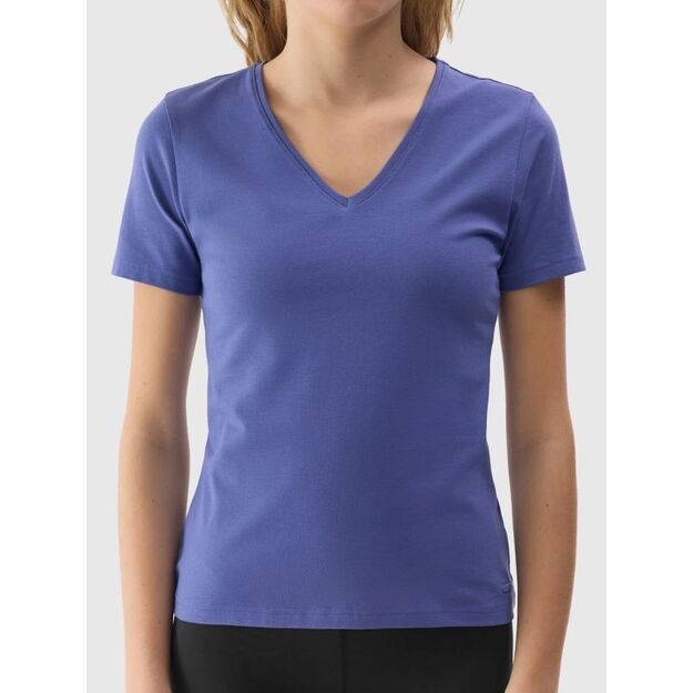 Women\ s plain organic cotton T-shirt 4F