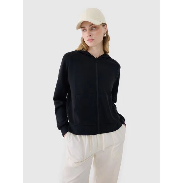 Women\ s sweatshirt with zipper and modal 4F 4FWSS25TSWSF1577-20S