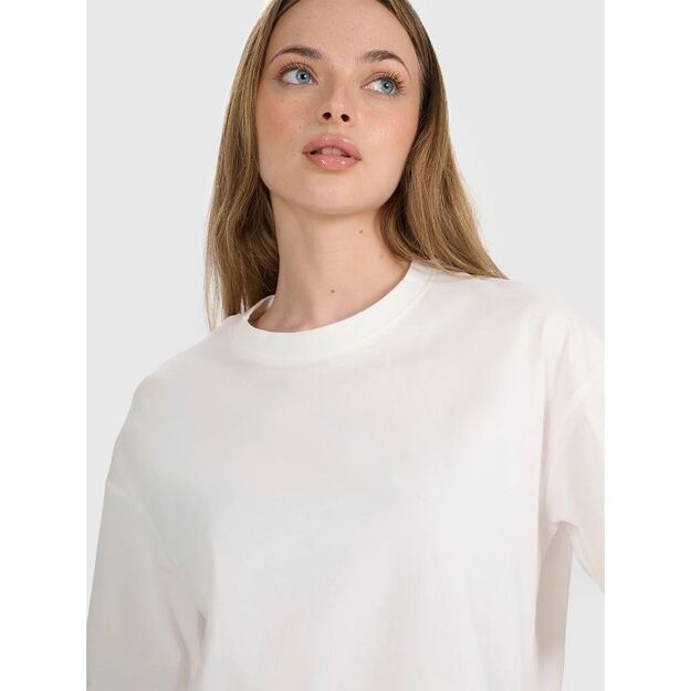 Women\ s oversize printed T-shirt 4F 4FRSS25TTSHF2692-11S