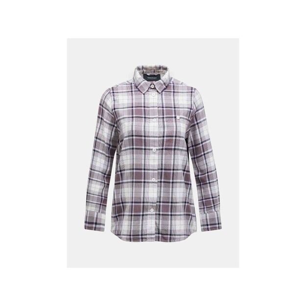 Peak Performance W Cotton Flannel Shirt Purple and White Check
