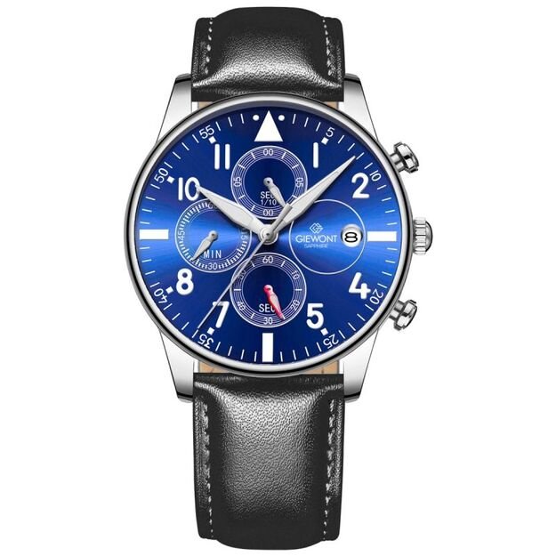 Men\ s Watch Giewont Chronograph Sapphire Black and Blue GW5630-A3