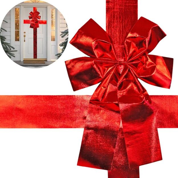 DOOR BOW 33x42CM RED RIBBON