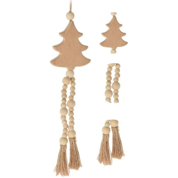 DECORATIVE PENDANT BOHO ECO NATURE WOODEN CHRISTMAS TREE