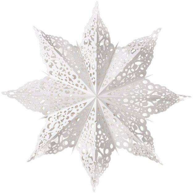 PAPER DECORATION SNOWFLAKE DIAMETER 64 CM WHITE DELUXE