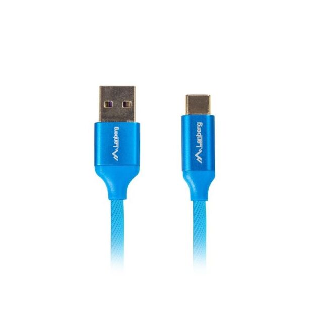 Lanberg Premium QC 3.0 Cable CA-USBO-22CU-0005-BL (USB 2.0 Type AM - USB Type CM  0.50m  blue)