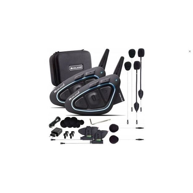 Midland BTX2 PRO S LR-TWIN motorcycle intercom for 2 helmets