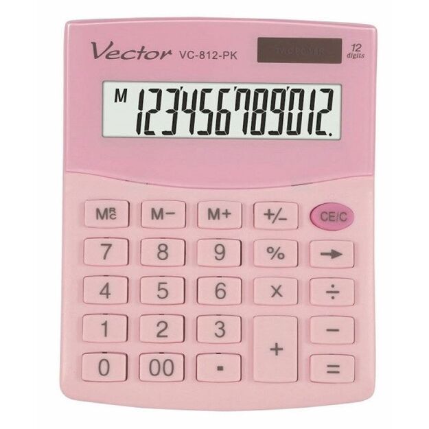 VECTOR OFFICE CALCULATOR, KAV VC-812 PK, PINK