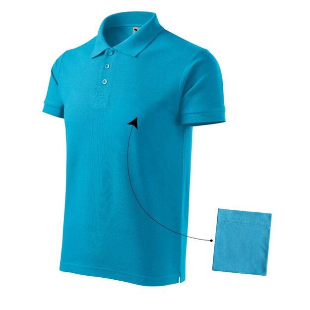 Malfini Cotton M MLI-21244 turquoise polo shirt