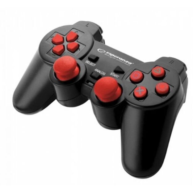 Esperanza EGG106R Gamepad (PC, PS2, PS3  black, red)