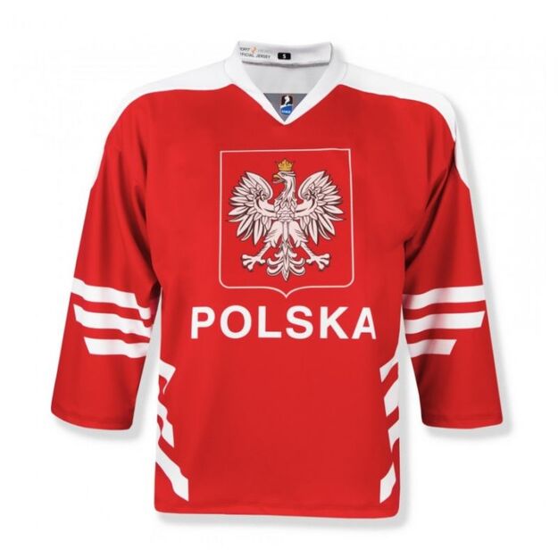 Replica of the Poland Sr hockey game jersey