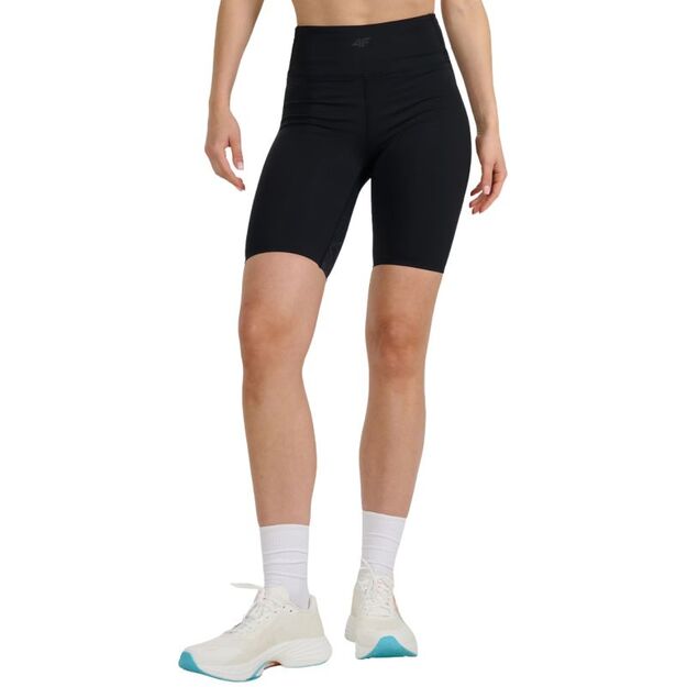 Women\ s short leggings 4F FNK F048 deep black 4FWAW25TFSTF048 20S