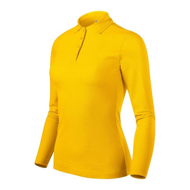 Women\ s Pique Polo LS Polo Shirt (Yellow)