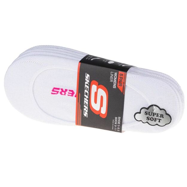 Skechers 5pk Womens Non Terry Socks S110703-WHT White 36-40